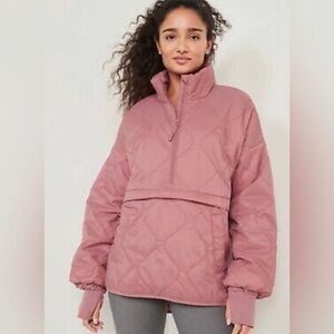 Old Navy Active Oversized Pullover Quarter Zip Quilted Puffer Jacket